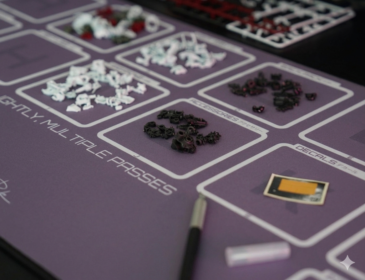 Gunpla Build Desk Mat L - Phantom Violet