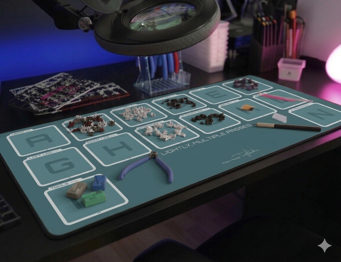 Gunpla Build Desk Mat L - Abyss Blue