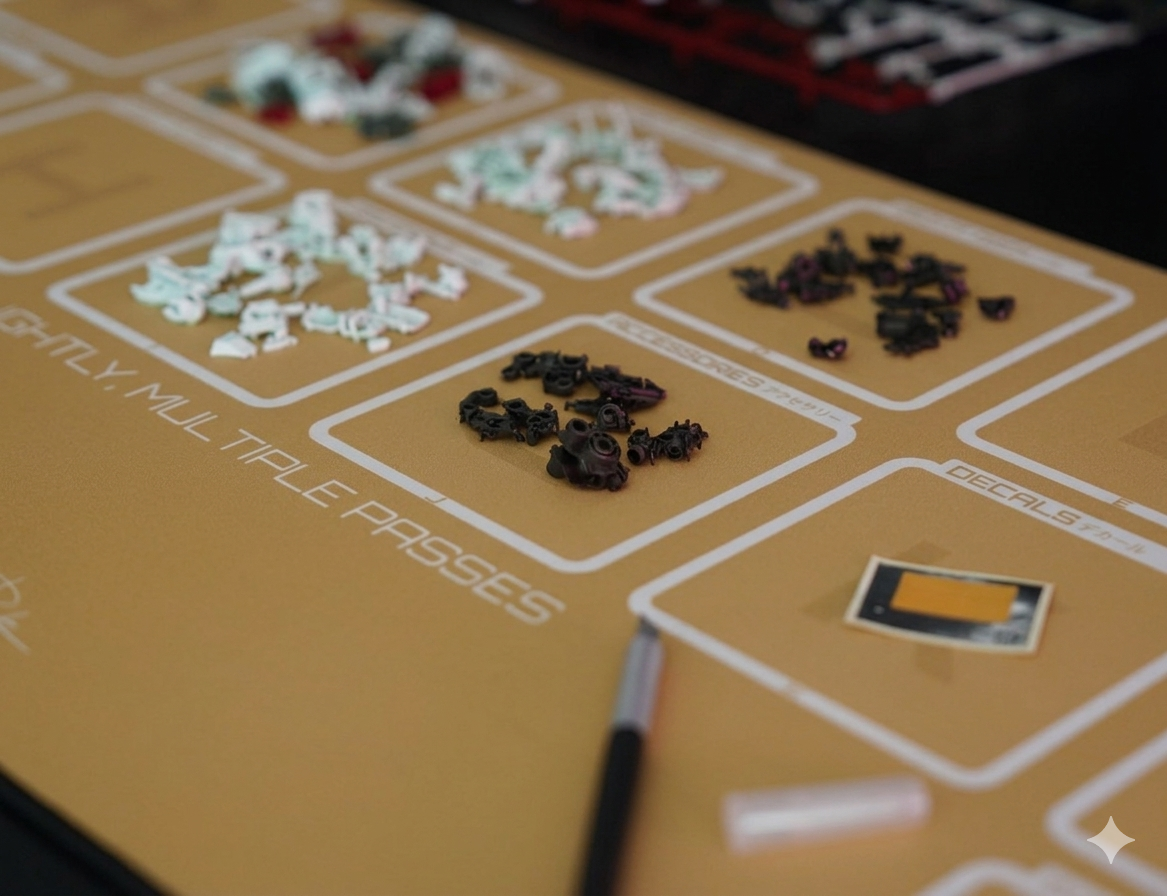 Gunpla Build Desk Mat L - Desert Sand