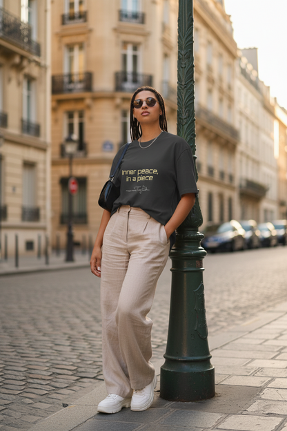 Oversized faded t-shirt - Inner peace, in a piece