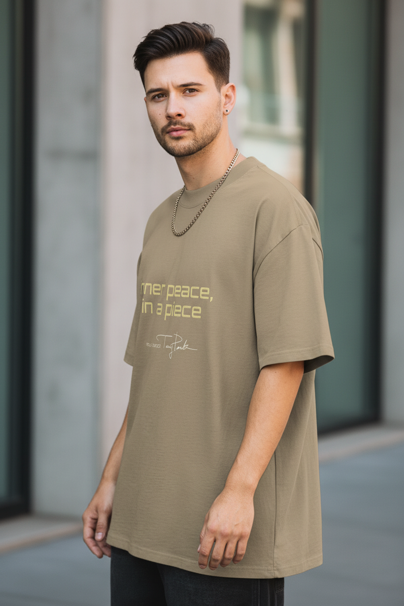 Oversized faded t-shirt - Inner peace, in a piece