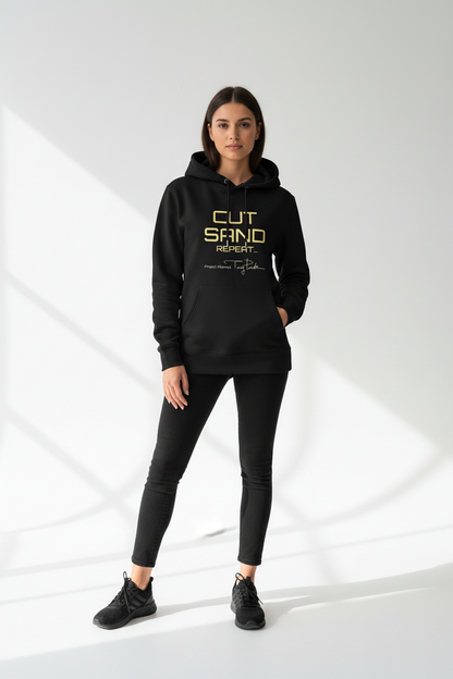 Unisex essential eco hoodie - Cut sand repeat