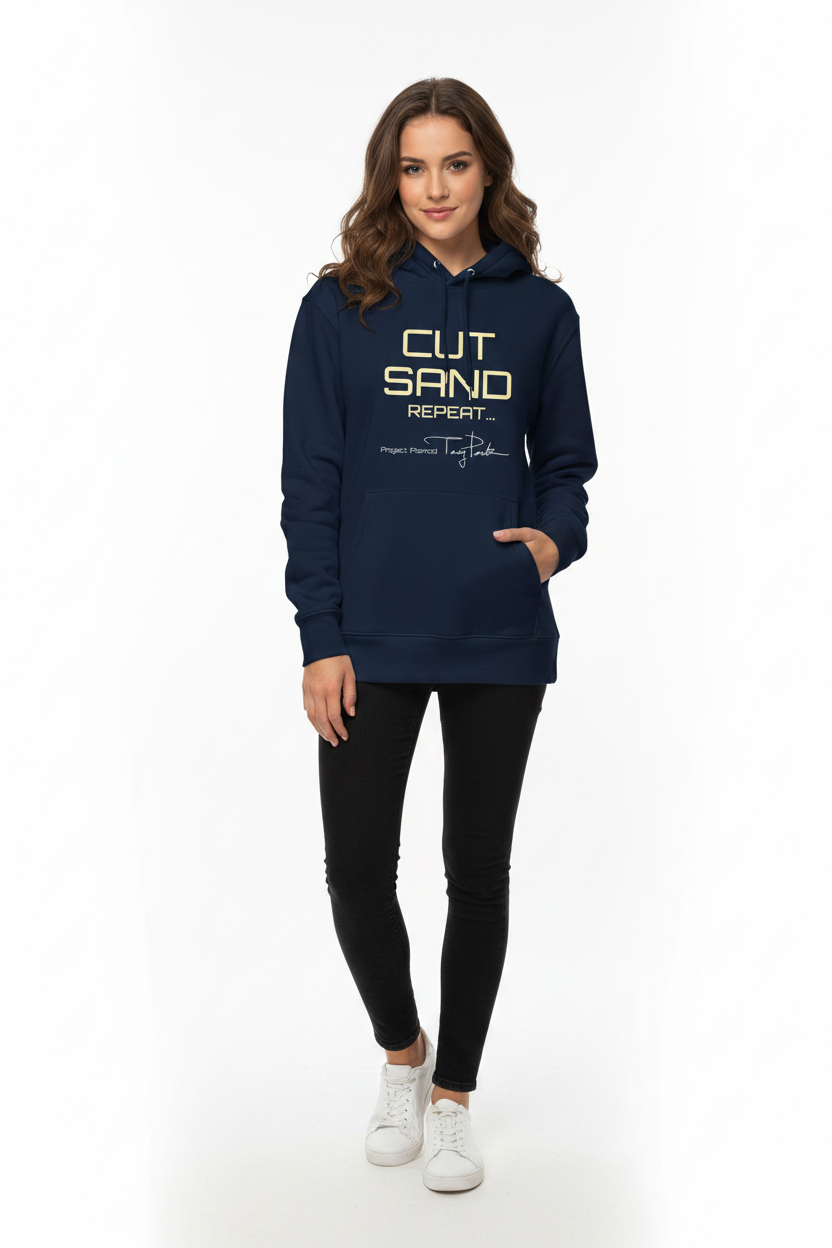 Unisex essential eco hoodie - Cut sand repeat