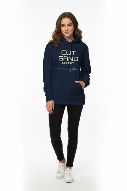 Unisex essential eco hoodie - Cut sand repeat