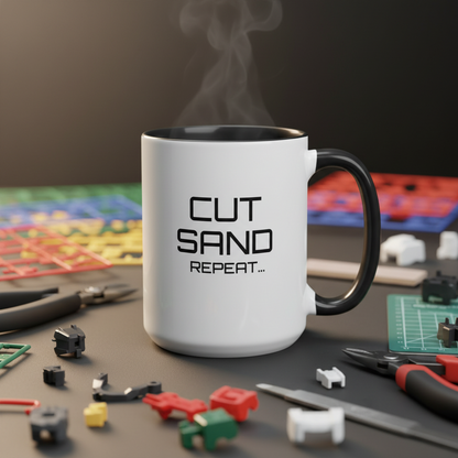 Mug - Cut Sand Repeat - Solid Black